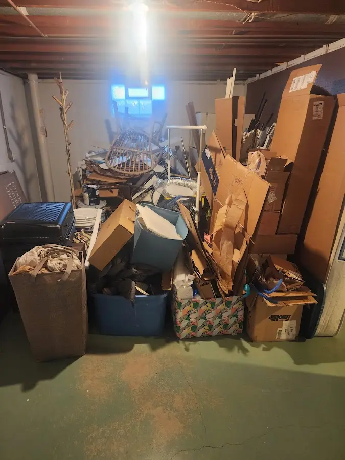 Roll-off dumpster container at job site for 4 Yard Dumpster Rental in Sauk Centre